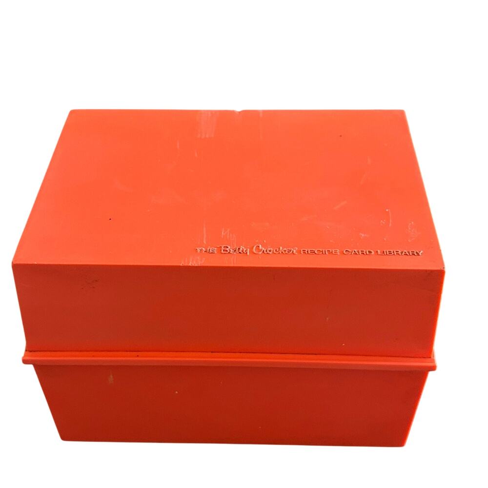 Vintage The Betty Crocker Recipe Card Library Box Pink Orange coral
